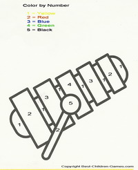 kids printable color by number