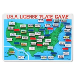 fun travel games, license plate game