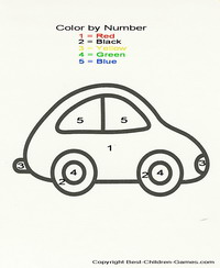 kids printable color by number