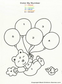 kids printable color by number