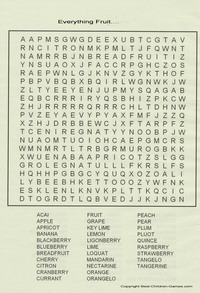 free word search printables